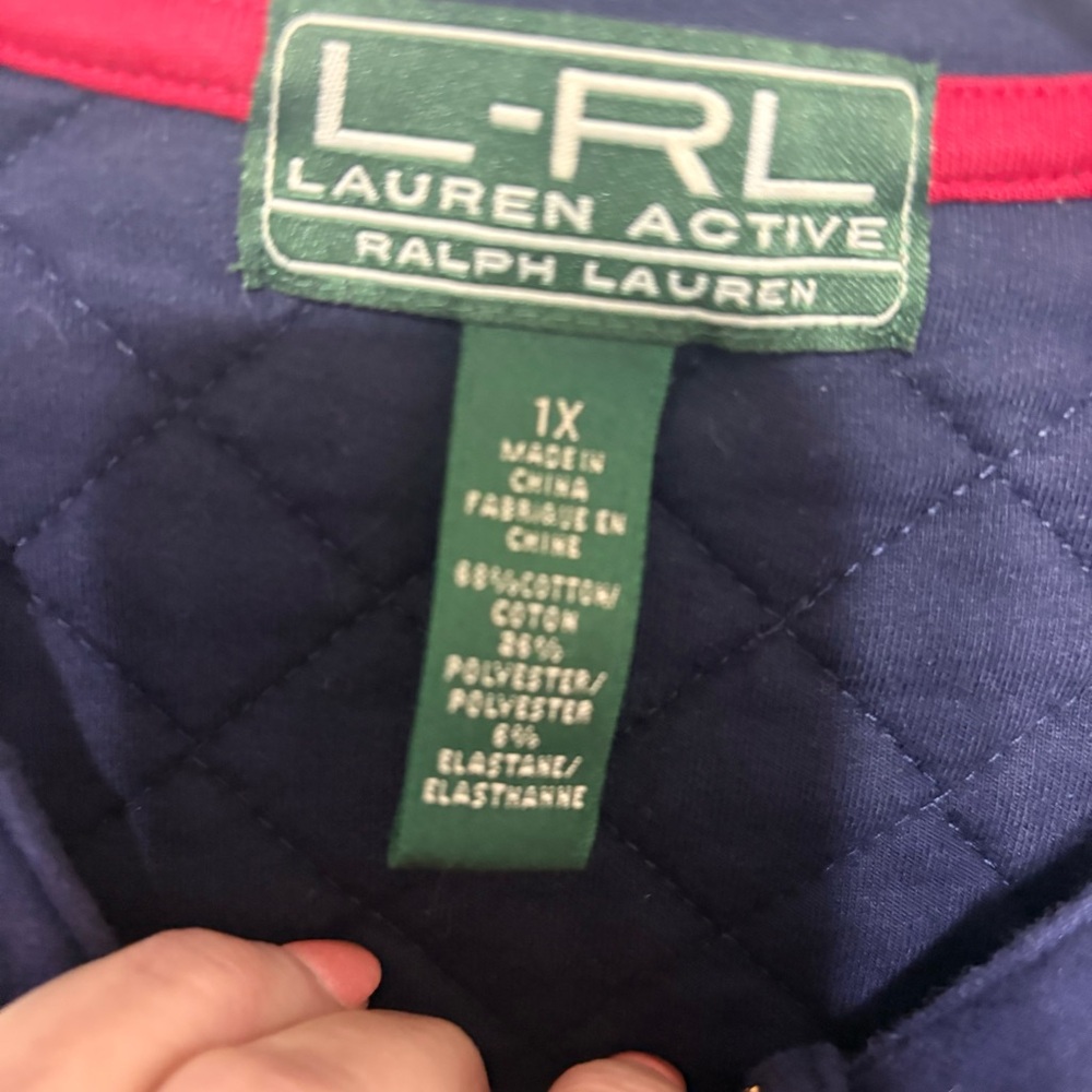 Lauren Ralph Lauren Active quilted full-zip jacket in navy blue. - Picture 4 of 9